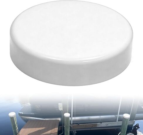 9" Marine Dock Piling Cap, Round Cover Cap for Fence/Boat/Dock/Post/Pole and Pylon Pipe, Heavy-Duty Polyethylene Flat Top Design to Protect Wood & Metal Pilings, Built for Long-Term Durability - 1Pcs in Kuwait