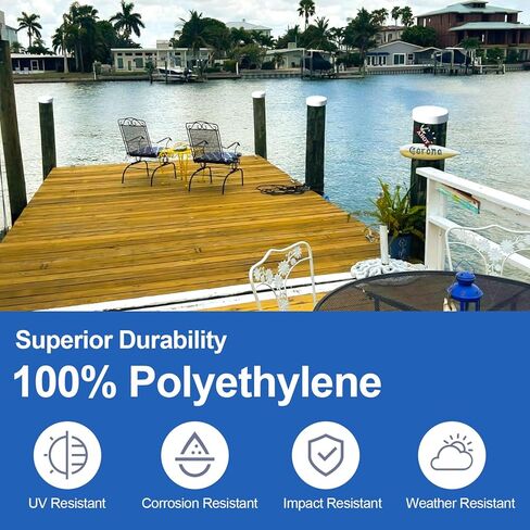 9" Marine Dock Piling Cap, Round Cover Cap for Fence/Boat/Dock/Post/Pole and Pylon Pipe, Heavy-Duty Polyethylene Flat Top Design to Protect Wood & Metal Pilings, Built for Long-Term Durability - 1Pcs in Kuwait