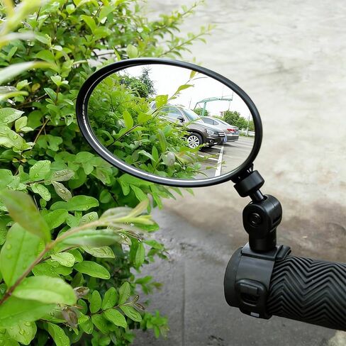1Pcs Black Adjustable Rear View Mirror for Bikes, Universal Rearview Mirror for Handlebars, Wide Angle Convex Safety Mirrors for Bikes/Road/Mountain Bike (Oval, 7x5cm) in Saudi Arabia