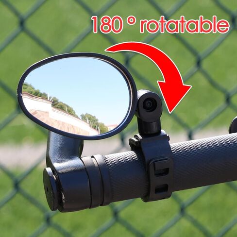 1Pcs Black Adjustable Rear View Mirror for Bikes, Universal Rearview Mirror for Handlebars, Wide Angle Convex Safety Mirrors for Bikes/Road/Mountain Bike (Oval, 7x5cm) in Saudi Arabia