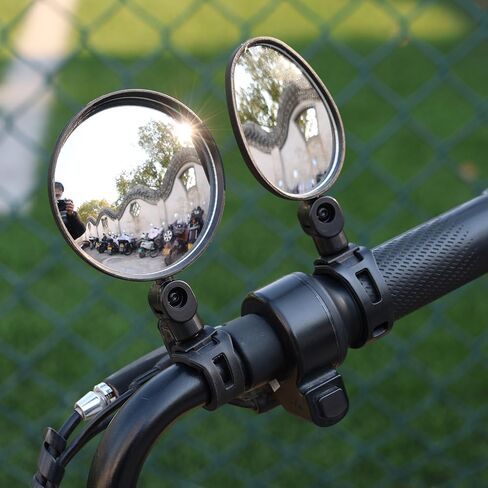 1Pcs Black Adjustable Rear View Mirror for Bikes, Universal Rearview Mirror for Handlebars, Wide Angle Convex Safety Mirrors for Bikes/Road/Mountain Bike (Oval, 7x5cm) in Saudi Arabia