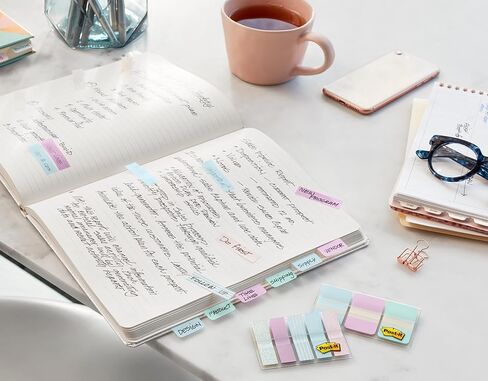 Post-it Tabs, 1 in, Solid, Red, Yellow, Blue, 22 Tabs/Color, 66 Tabs/On-the-Go Dispenser (686-RYB) in Kuwait