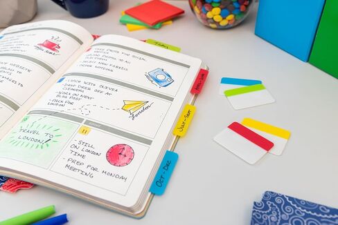 Post-it Tabs, 1 in, Solid, Red, Yellow, Blue, 22 Tabs/Color, 66 Tabs/On-the-Go Dispenser (686-RYB) in Kuwait