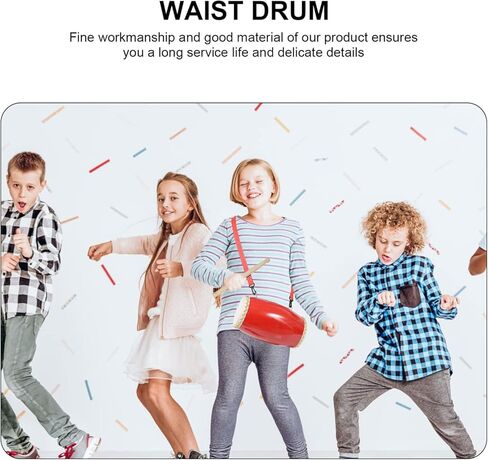 Vaguelly Traditional Cowhide Waist Drum Hand Drum with Strap Durable Percussion Instrument for Chinese Cultural Performance and Celebration 12.6 Inch in Saudi Arabia