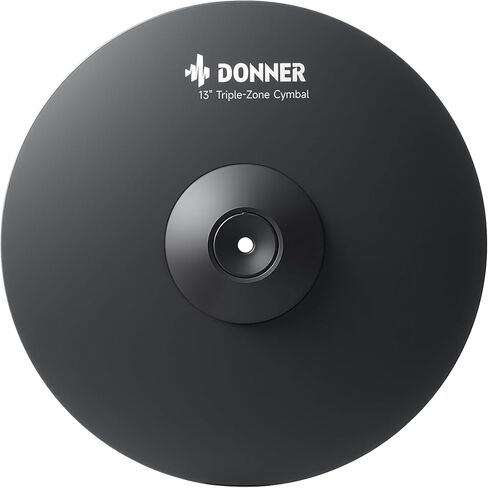 Donner Mute Cymbal for Electronic Drum Set, 17-inch Triple-Zone Crash/Ride Cymbal for Electric Drum Kit, 3 Zone E Cymbal for Digital Drum (CYB-17T) in Saudi Arabia