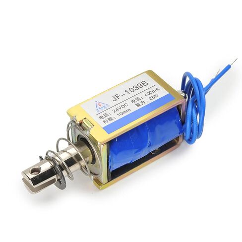 Fielect DC 24V 25N Push Pull Type Solenoid Electromagnet, 0.4A 9.6W 10mm Stroke Open Frame Solenoid Electromagnet Linear Motion, JF-1039B-24V in Saudi Arabia