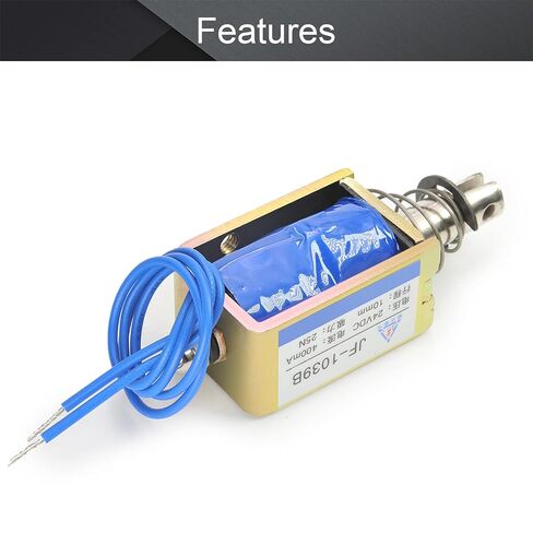 Fielect DC 24V 25N Push Pull Type Solenoid Electromagnet, 0.4A 9.6W 10mm Stroke Open Frame Solenoid Electromagnet Linear Motion, JF-1039B-24V in Saudi Arabia