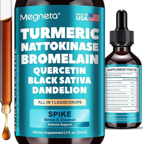 Nattokinase Supplement 20,000 FU/g [High-Activity] , Bromelain 500mg & Turmeric Curcumin 500mg | Triple-Action Enzyme Spike Detox with Quercetin & Black Seed – Cardiovascular & Circulatory Support in Saudi Arabia