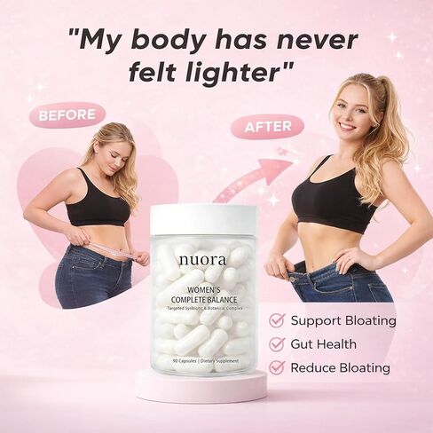 كبسولات صحة الأمعاء نورا من AMUA - تركيبة تنظيف الغشاء الحيوي للأمعاء ودعم الجهاز الهضمي، مزيج البروبيوتيك والإنزيم لتوازن الميكروبيوم، نباتي غير معدّل وراثيًا، للنساء والرجال، 90 كبسولة in Kuwait