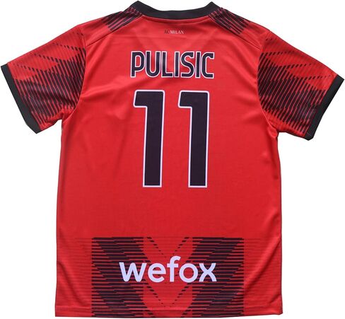 Milan Pulisic #11 Home Limited Edition Kids Soccer Jersey Kit with Shorts/Socks Set Youth Sizes (Red/Black, 24) in Saudi Arabia