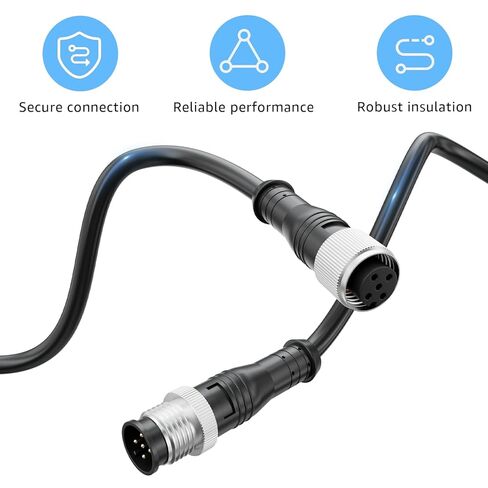 كابل تمديد NMEA 2000(N2K) بطول 2 متر - كابل العمود الفقري وكابل الإسقاط متوافق مع كابل Lowrance Simrad B&G Navico Network 5 Pin M12 Thread من الدرجة البحرية. (6.56 قدم) in Kuwait