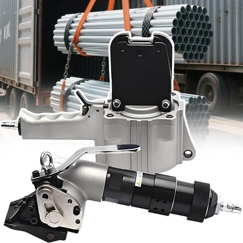 Portable Industrial Pneumatic Steel Strapping Machine Combo - Tensioner & Cutter Sealer for 0.75"-1.25" Metal Straps, Lightweight 18.5lb, Efficient Packaging Solution in Saudi Arabia