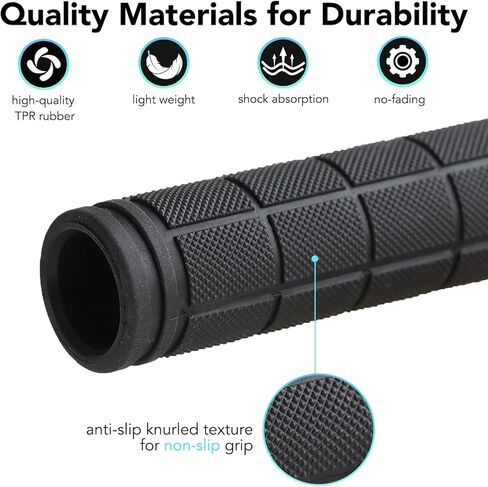 2PCS Bike Handlebar Grips, Non-Slip Rubber Grips for Mountain MTB BMX Scooter Beach Cruiser Razor Folding Bicycle - Soft Ergonomic Handle Grips for Adults & Kids, Comfortable Replacement Hand Grips in Saudi Arabia
