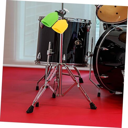 Totority 1pair Plastic Cowbell Jam Block Percussion Instrument Set for Musicians Green Yellow Pitch Hand Bells for Music Dance Shows and Festive Events in Saudi Arabia