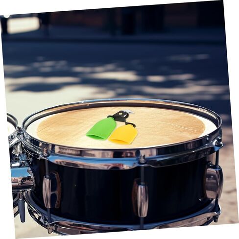 Totority 1pair Plastic Cowbell Jam Block Percussion Instrument Set for Musicians Green Yellow Pitch Hand Bells for Music Dance Shows and Festive Events in Saudi Arabia