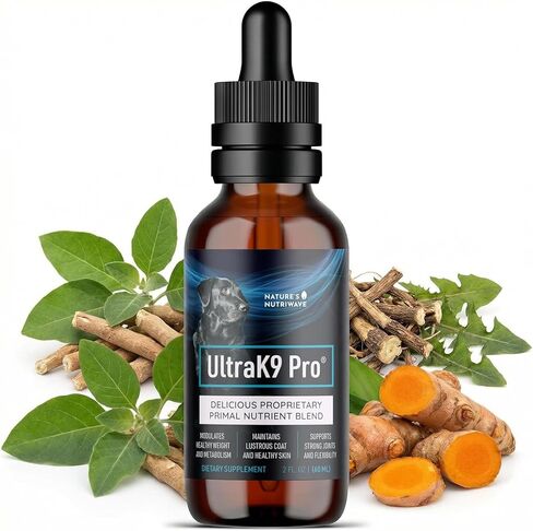UltraK9 Pro Drops - Original All-in-One Supplement for Dogs, 100% Natural Dog Supplement with 9 Nutrients for Joint Support, Digestion, Skin, Coat Care | 2Oz, 60ml, 1 Month Supply in Kuwait
