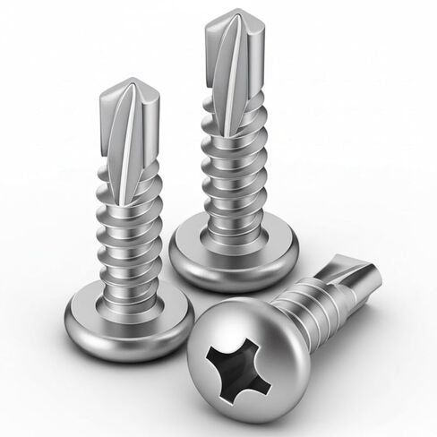 300 Pcs #10 x 3/4 Stainless Steel Pan Head Self Tapping Drilling Screws Metal Self Tapping Screws 410 Sheet Dovetail for Furniture Assembly, Manufacturing, Construction and Other Industries in Saudi Arabia
