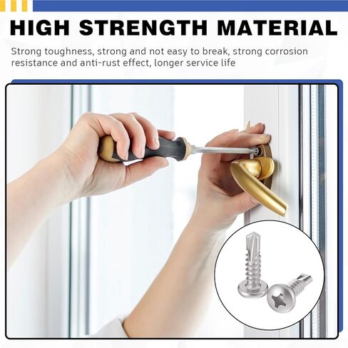 300 Pcs #10 x 3/4 Stainless Steel Pan Head Self Tapping Drilling Screws Metal Self Tapping Screws 410 Sheet Dovetail for Furniture Assembly, Manufacturing, Construction and Other Industries in Saudi Arabia