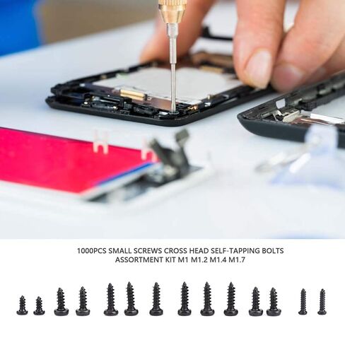 1000pcs Small Screws Cross Head Self-Tapping Bolts Assortment Kit M1 M1.2 M1.4 M1.7 in Saudi Arabia