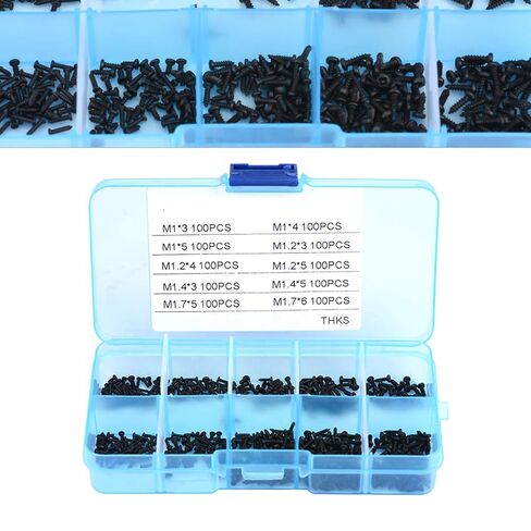 1000pcs Small Screws Cross Head Self-Tapping Bolts Assortment Kit M1 M1.2 M1.4 M1.7 in Saudi Arabia