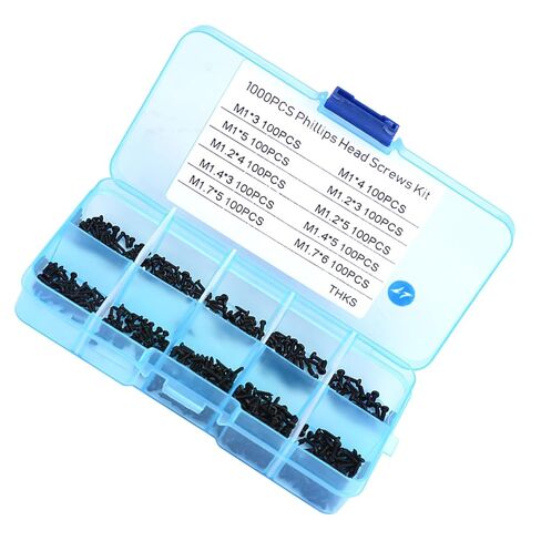 1000pcs Small Screws Cross Head Self-Tapping Bolts Assortment Kit M1 M1.2 M1.4 M1.7 in Saudi Arabia
