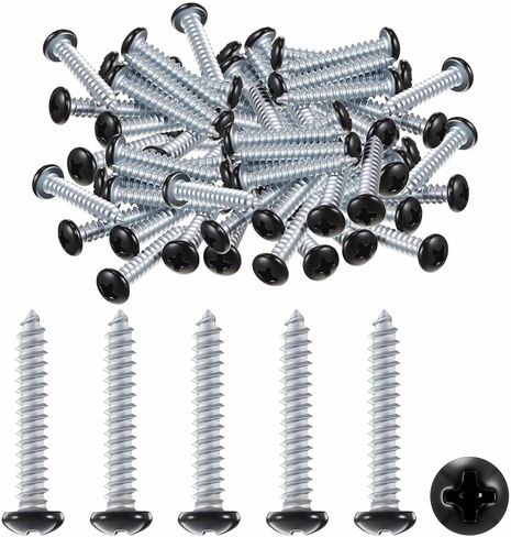 200 Pcs Pan Head Metal Rv Screws Black 8 x 1 Inch for Quad Drive Self Tapping Drill Rv Interior and Exterior Enclosed Trailer Repair Panel Screws Fasteners in Kuwait