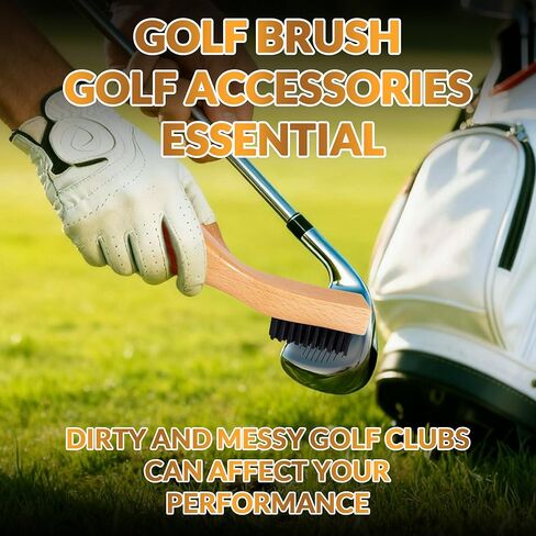Belongtous Golf Clubs Scrub Cleaning Brush: Golf Accessories for Men Women Golfers - Nylon Bristle Beech Wood Brush Groove Cleaner with Nylon Rope & Hooks in Saudi Arabia