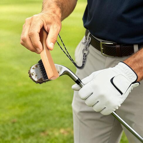 Belongtous Golf Clubs Scrub Cleaning Brush: Golf Accessories for Men Women Golfers - Nylon Bristle Beech Wood Brush Groove Cleaner with Nylon Rope & Hooks in Saudi Arabia