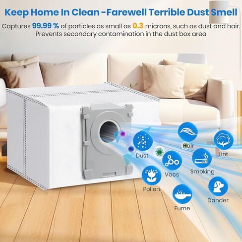 16 Pack X11 Dust Bags Compatible with ECOVACS DEEBOT X11 Pro Omni/X11/X11 Pro Robot Vacuum Reusable Dust Bags 2L Large Capacity Heavy Duty Bags for Home Vacuum in Saudi Arabia