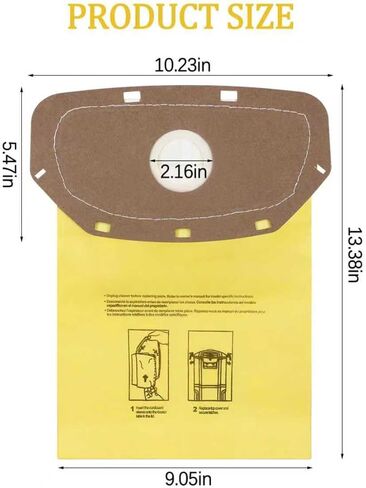 AH10232 أكياس مكنسة ذات ياقة محكمة الغلق لهوفر تجاري سكني MPWR 40 فولت مكنسة كهربائية خلفية لاسلكية CH93619، CH93600-10Pcs in Kuwait