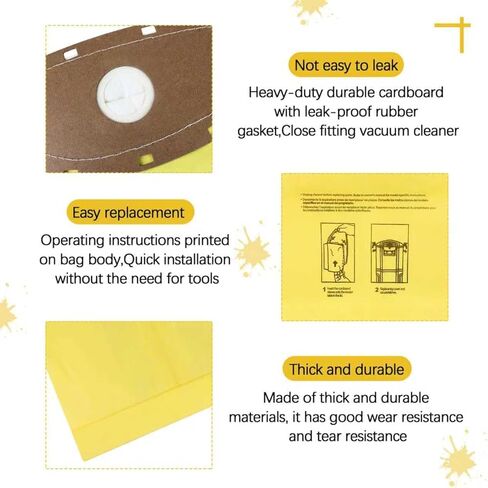 AH10232 أكياس مكنسة ذات ياقة محكمة الغلق لهوفر تجاري سكني MPWR 40 فولت مكنسة كهربائية خلفية لاسلكية CH93619، CH93600-10Pcs in Kuwait