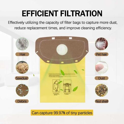 AH10232 أكياس مكنسة ذات ياقة محكمة الغلق لهوفر تجاري سكني MPWR 40 فولت مكنسة كهربائية خلفية لاسلكية CH93619، CH93600-10Pcs in Kuwait