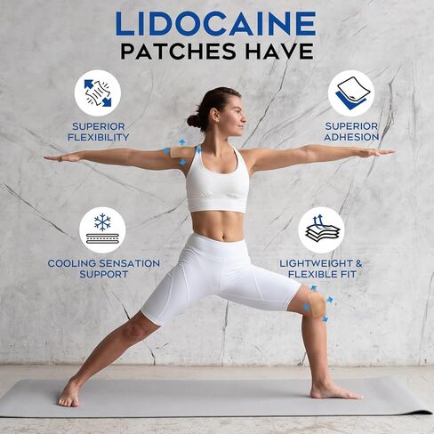 Uposiut Lidocaine 4% Patches, Extra Strength Lidocaine Patches (40 Patches), for Neck, Shoulder, Back, Knee, and Ankle Muscles, 12-Hour Effectiveness - PA001 in Kuwait
