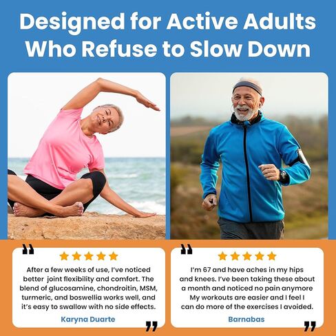 Clear Joint Support - Glucosamine Chondroitin MSM with Turmeric & Boswellia | 8-in-1 Formula | 90 Capsules (30-Day Supply) | Supports Knee, Hip & Back Health | Made in USA in Kuwait