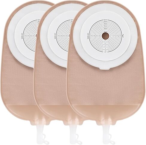 20 PCS Urostomy Bag, One-Piece 20-65mm Cut-to-Fit Ostomy Bag, Urostomy Supplies Drainable Pouches with Drain Valve Closure for Stoma Care (20) in Kuwait