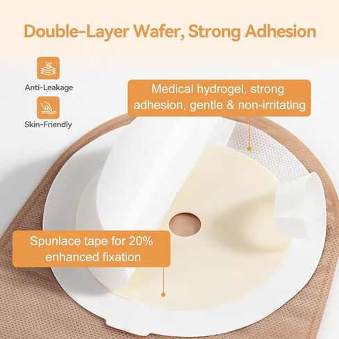 20 PCS Urostomy Bag, One-Piece 20-65mm Cut-to-Fit Ostomy Bag, Urostomy Supplies Drainable Pouches with Drain Valve Closure for Stoma Care (20) in Kuwait