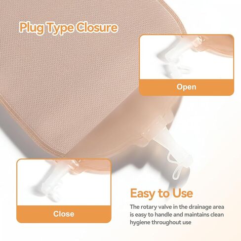 20 PCS Urostomy Bag, One-Piece 20-65mm Cut-to-Fit Ostomy Bag, Urostomy Supplies Drainable Pouches with Drain Valve Closure for Stoma Care (20) in Kuwait