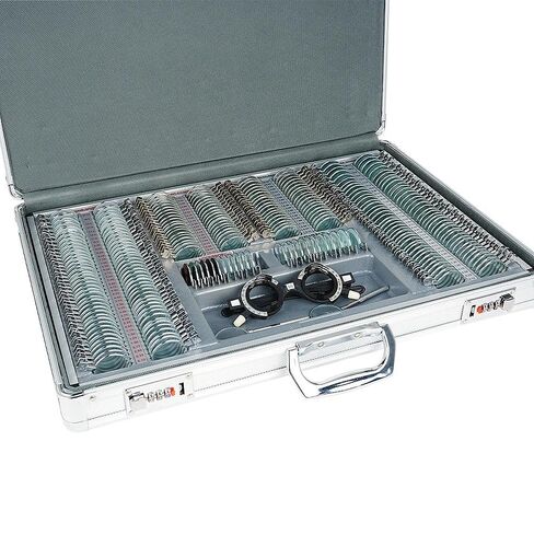 266-PC Optical Trial Lens Set​ Kit for Optometrists Optometry Trial Lens Set 0.25D Precision Steps with Lockable Case in Kuwait