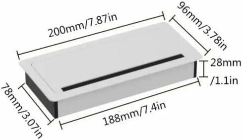 Metal Desk Grommet， 1PC Aluminum 200x96mm PC Desk Wire Cable Grommet Office Table Hole Cover with Black Brush Cable Organizer in Saudi Arabia