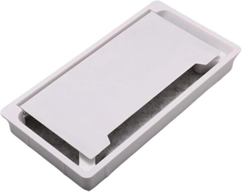 Metal Desk Grommet， ABS Rectangle Table Cable Outlet Computer Desk Grommet Wire Protection Organizer Furniture Hardware(White) in Saudi Arabia