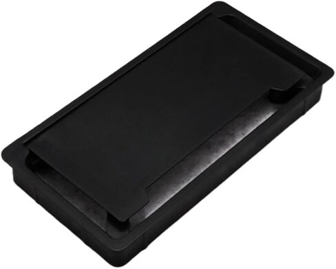 Metal Desk Grommet， ABS Cable Hole Covers Base Rectangle Table Cable Outlet Computer Desk Grommet Wire Protection Organizer Furniture Hardware(Black) in Saudi Arabia