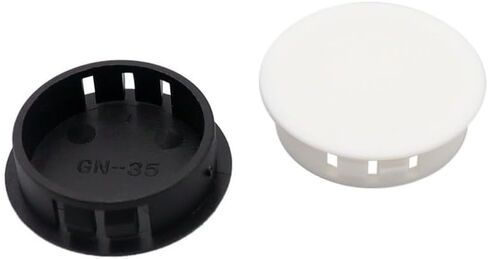 Metal desk grommet， 50PCS White Furniture Hole Cover Plastic Decorative Hole Desktop Cable Grommet Black Snap Cap Round(White,16mm) in Saudi Arabia