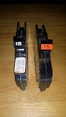 1- BREAKER FEDERAL PACIFIC / CHALLENGER STAB-LOK 15 AMP, 1 POLE, NC TYPE THIN, 1P 15A, FPE, 015 RED OR BLACK HANDLE in Kuwait