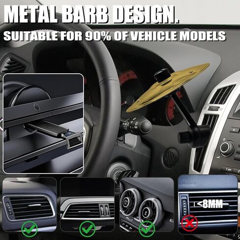 Car Drum Cymbal Air Vent, Golden Car Symbol Drum For Drummers & Music Lovers,Suitable For All Types Of Vehicles (1) in Kuwait