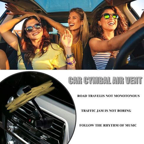 Car Drum Cymbal Air Vent, Golden Car Symbol Drum For Drummers & Music Lovers,Suitable For All Types Of Vehicles (1) in Kuwait