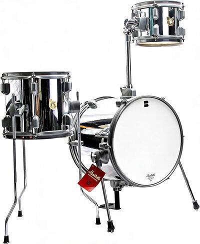 طقم طبول محمول مكون من 3 قطع من Club-314 Jungle، طبلة جهير 14 بوصة مع رافعة، 8 بوصات و10 بوصات، رؤوس ضارب متوسطة الوزن، الأجهزة متضمنة، مجموعة مدمجة لعازفي الطبول والتمرين (فضي حضري) in Kuwait