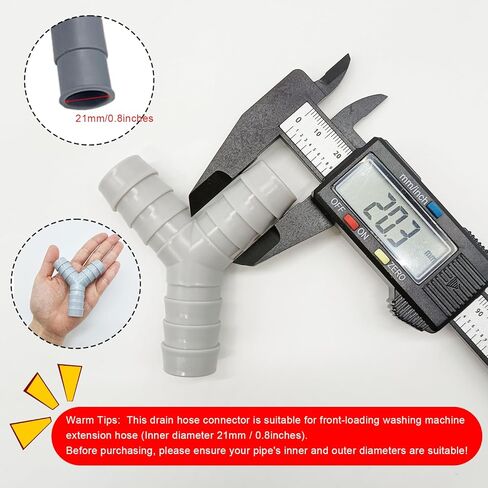 قطعتان من موزع خرطوم الغسالة العالمي على شكل حرف Y، محول بلاستيكي ثلاثي الاتجاهات لتوصيل الأنابيب المنفصلة، ​​موصل الصرف مع مشابك خرطوم، مناسب لحمامات المطبخ والشرفات in Kuwait