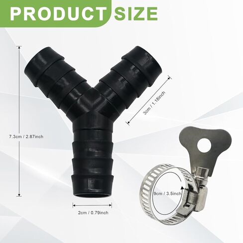 قطعتان من موزع خرطوم الغسالة العالمي على شكل حرف Y، محول بلاستيكي ثلاثي الاتجاهات لتوصيل الأنابيب المنفصلة، ​​موصل الصرف مع مشابك خرطوم، مناسب لحمامات المطبخ والشرفات in Kuwait
