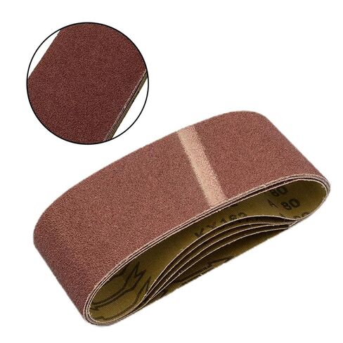 5 Pcs Sanding Belts 75x457 Mm Grade 60 80 120 240 Grit Power Tool Sander Lot for Leather Metal Wood Grinding and Polishing in Kuwait