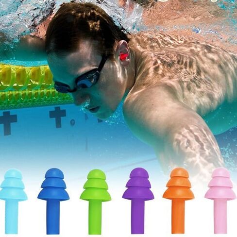 Individually Packaged Swimming Earplugs, Soft Waterproof for Swimming & Studying, Assorted Colors Value Pack for Adults & Kids in Saudi Arabia